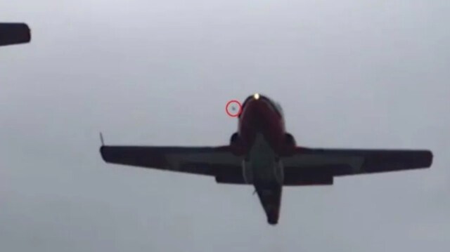 A red circle shows what is believed to be a bird. | RCAF