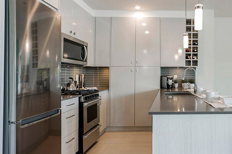 Kitchen with modern amenities.
