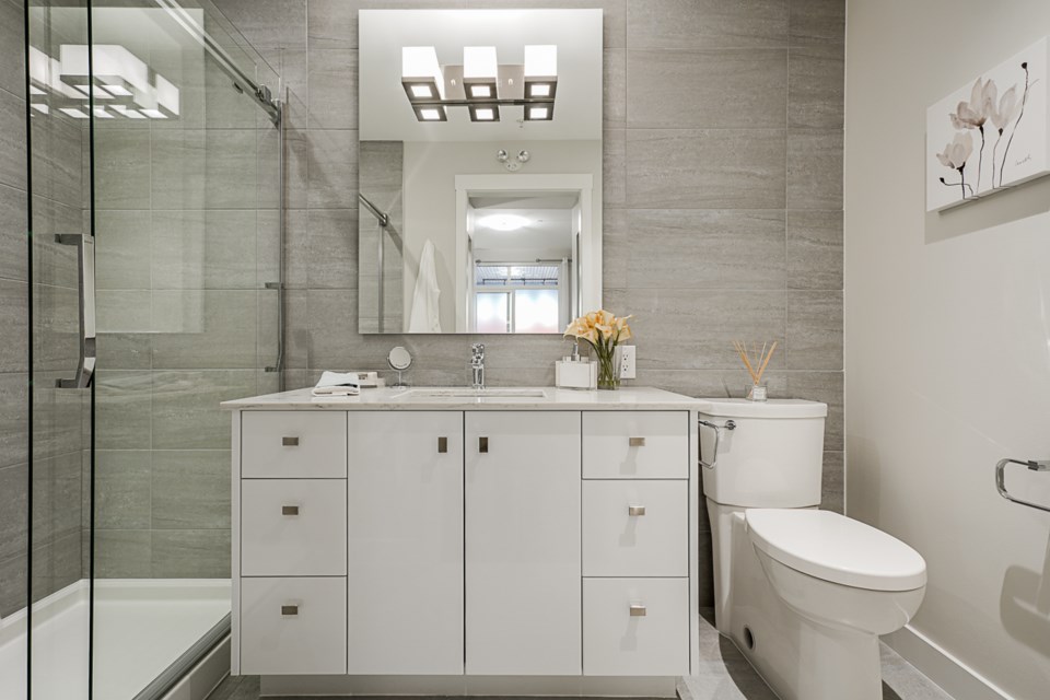 Contemporary bathroom design.