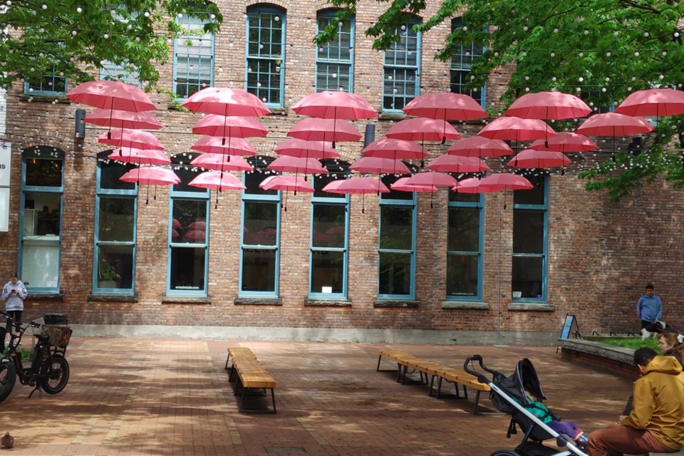 Yaletown BIA_Bill Curtis Square_Cherry Blossom Umbrellas 2022