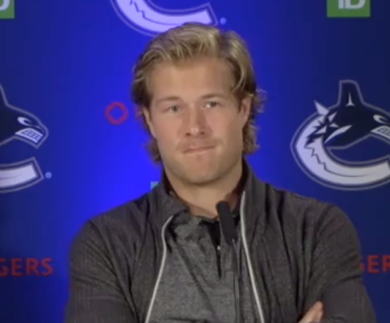 Brock Boeser media day hair 1