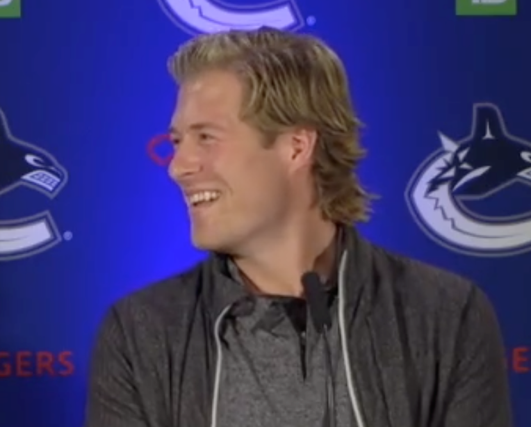 Brock Boeser media day hair 2