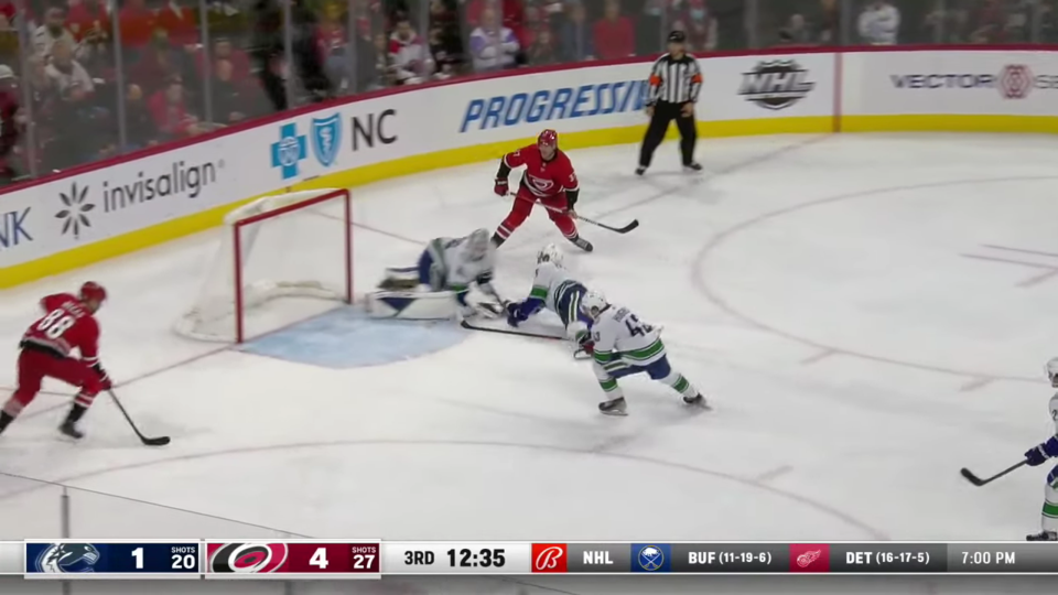 Canucks @ Hurricanes 1_15_22 _ NHL Highlights 7-32 screenshot