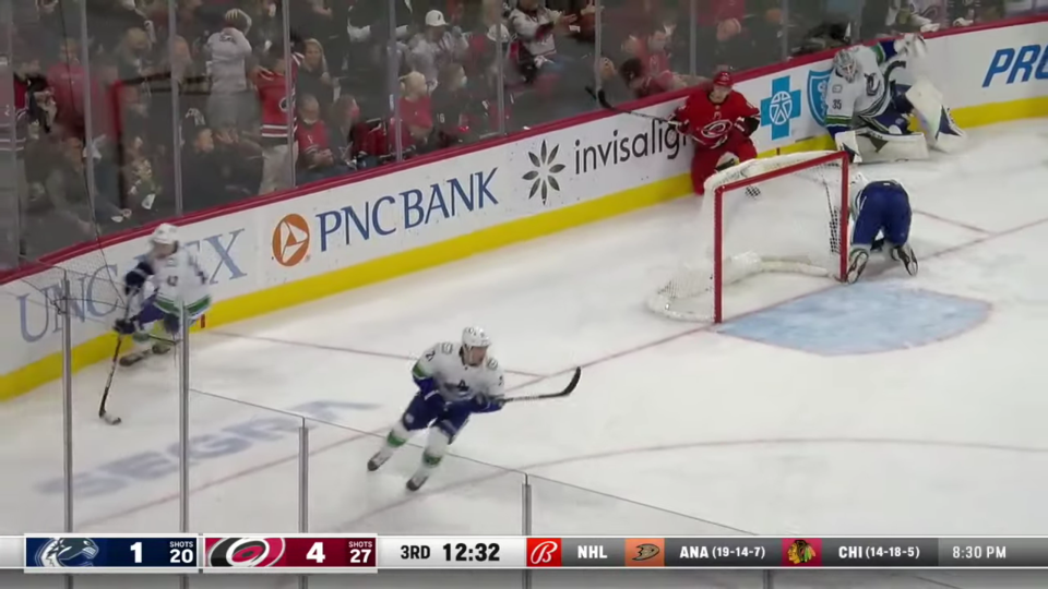 Canucks @ Hurricanes 1_15_22 _ NHL Highlights 7-35 screenshot