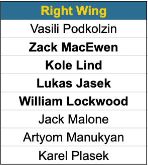 Canucks prospect pool right wing