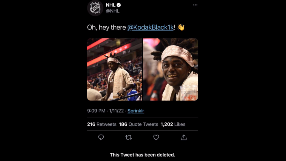 NHL Kodak Black tweet