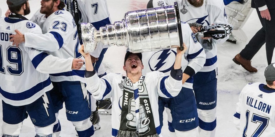 ondrej palat lifts stanley cup - jason franson cp