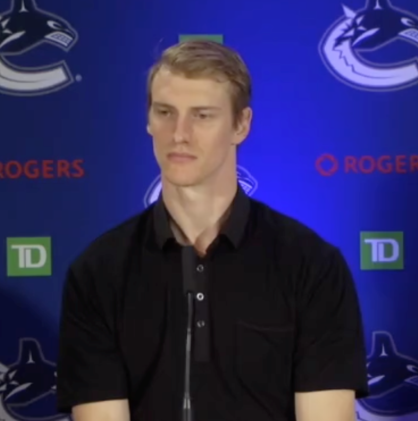 Tyler Myers media day hair