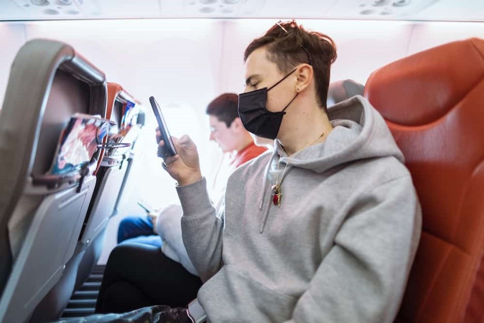 face-masks-plane-phone