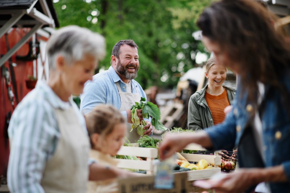 farmers market stock image