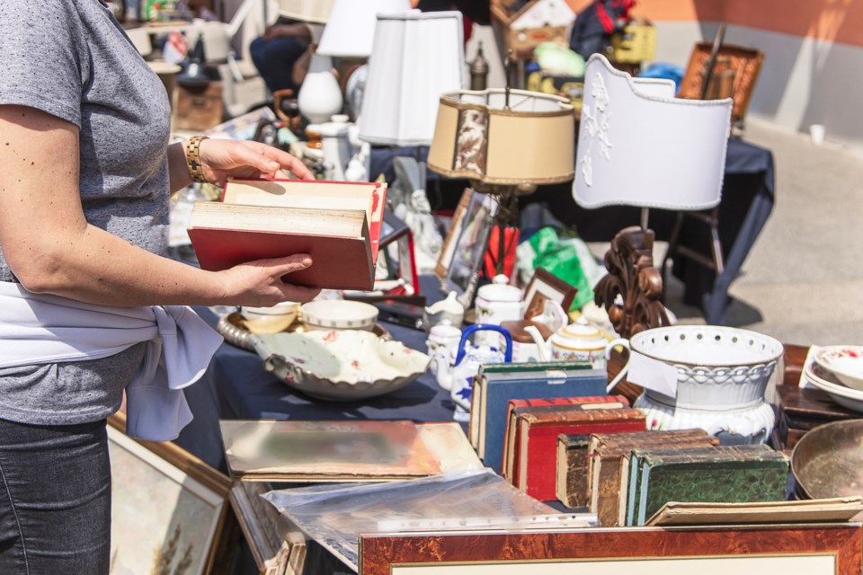 Garage sale stock photo