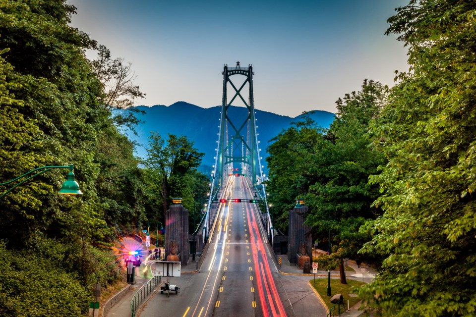 Stanley Park lions gate bridge view