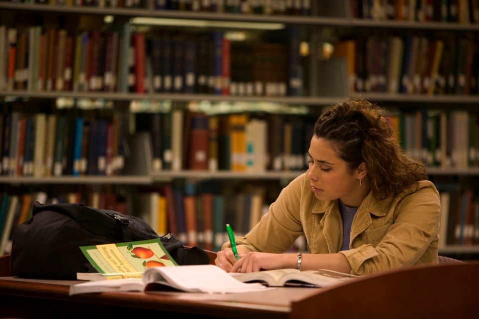 student studying