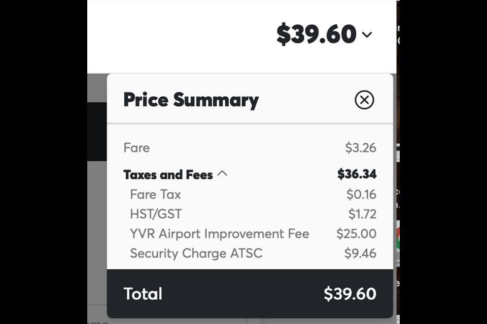 A flight from Vancouver to Edmonton departing on Wednesday, June 11, costs $47 through booking.com. However, trips cost $39.60 when booked directly through Flair Airlines. 