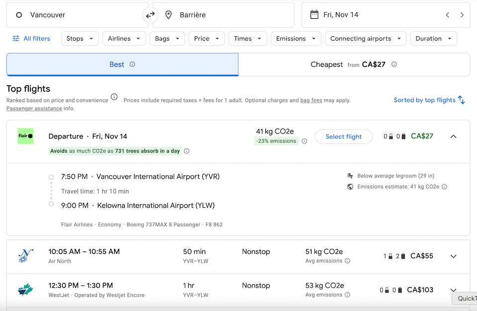 Locals who aren't keen on a several-hour-long drive to the B.C. interior can enjoy reduced travel time for a steal via Flair Airlines' ultra-cheap service to Kelowna International Airport (YLW). 