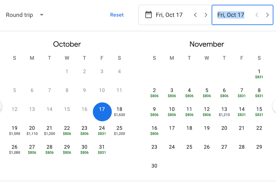 google-flights-price-calendar-bali
