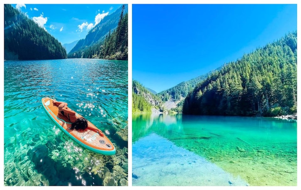 Lindeman Lake is in Chilliwack Lake Provincial Park and offers stunning green-blue waters.