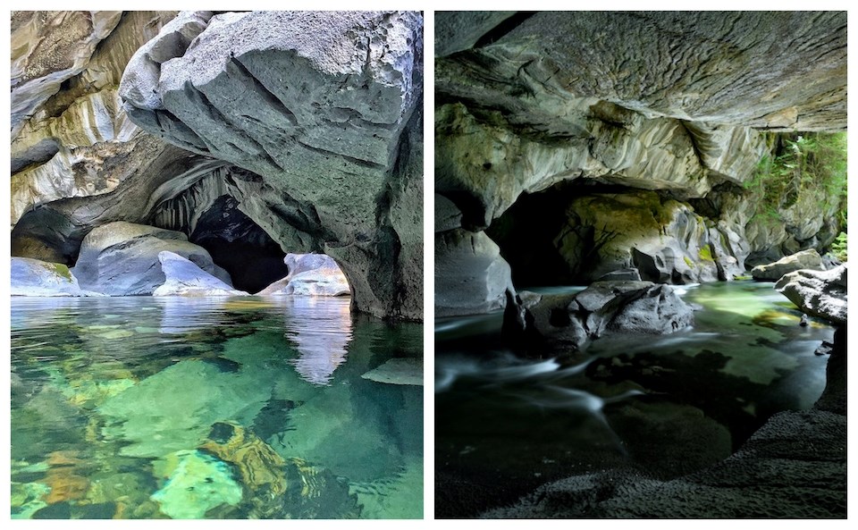 Little Huson Caves is situated in a lush, rainforested area on 鶹ýӳIsland, B.C., offering several things to do, including hiking, swimming, and camping.