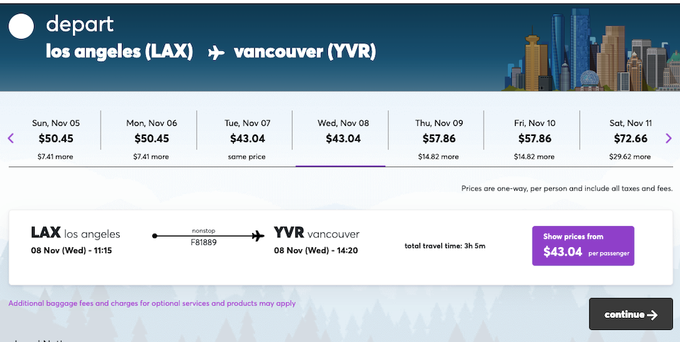 los-angeles-vancouver-flights-flair