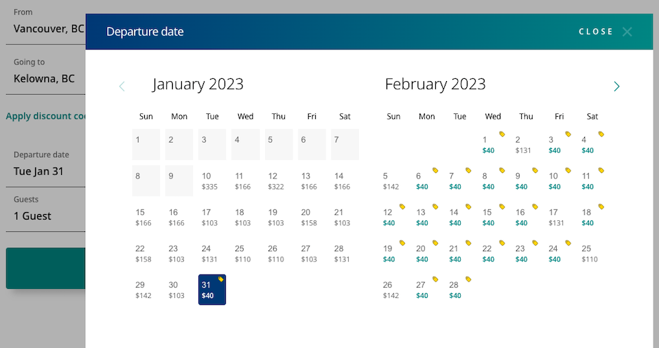 vancouver-kelowna-flight-westjet-sale