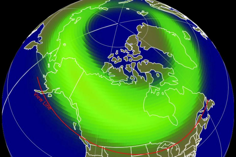 The Metro Vancouver weather forecast shows ideal conditions for viewing the northern lights on Monday, August 25, 2025. 