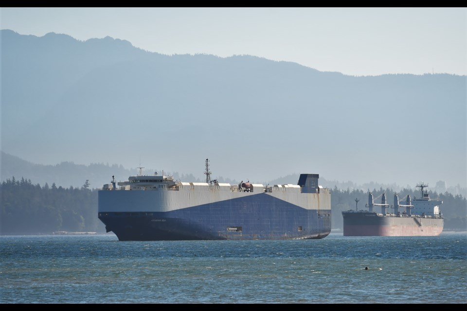 The Arabian Sea is anchored in English Bay right now.