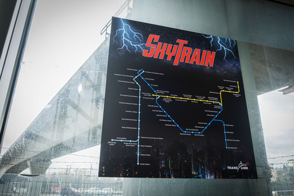 TransLink has partnered with the Avengers S.T.A.T.I.O.N. experience to reimagine the SkyTrain map.