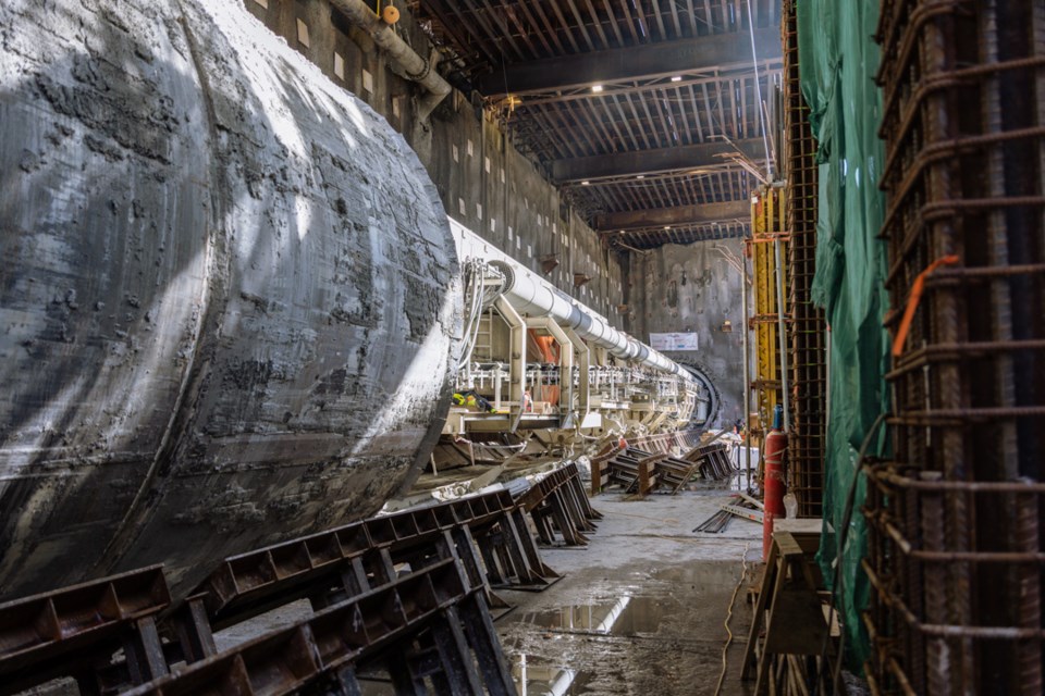 Boring machine Phyllis at the Mount Pleasant Station.