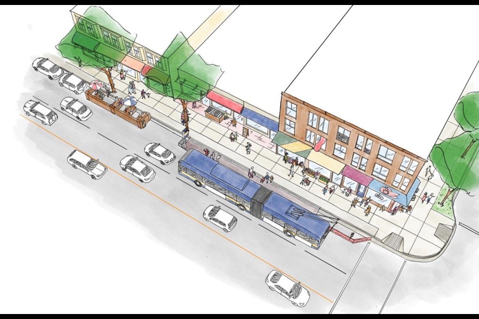 This is a rendering of what the completed bus bulb is meant to look like once the steel plate is in place over the gutter.