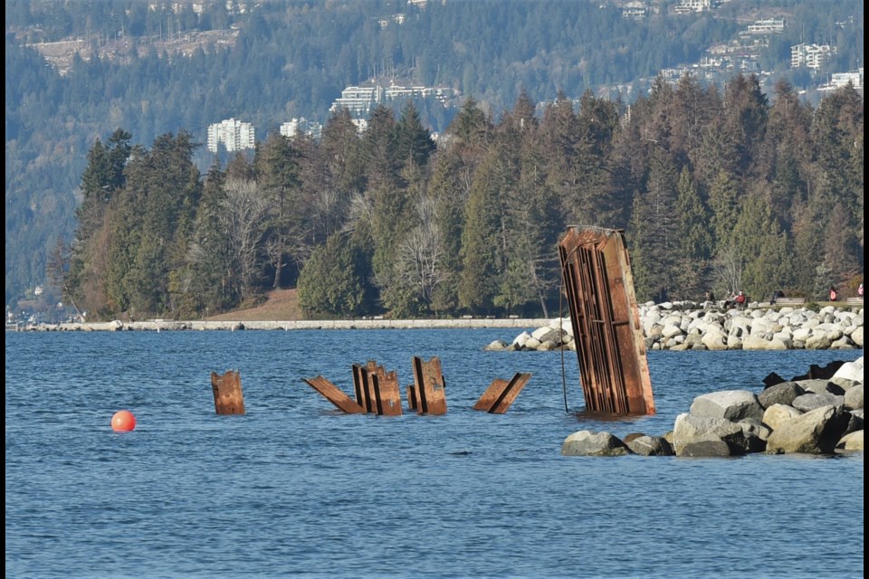 The English Bay Barge has been in its resting place for one full year.