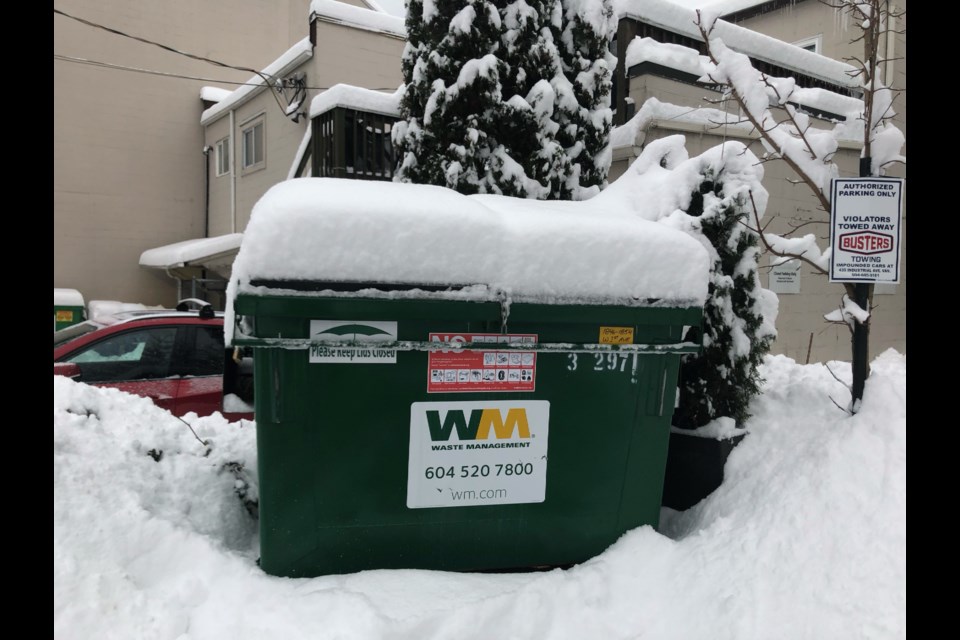 WM workers aren't able to reliably collect garbage and recycling if the bin lids are covered in snow or frozen shut.