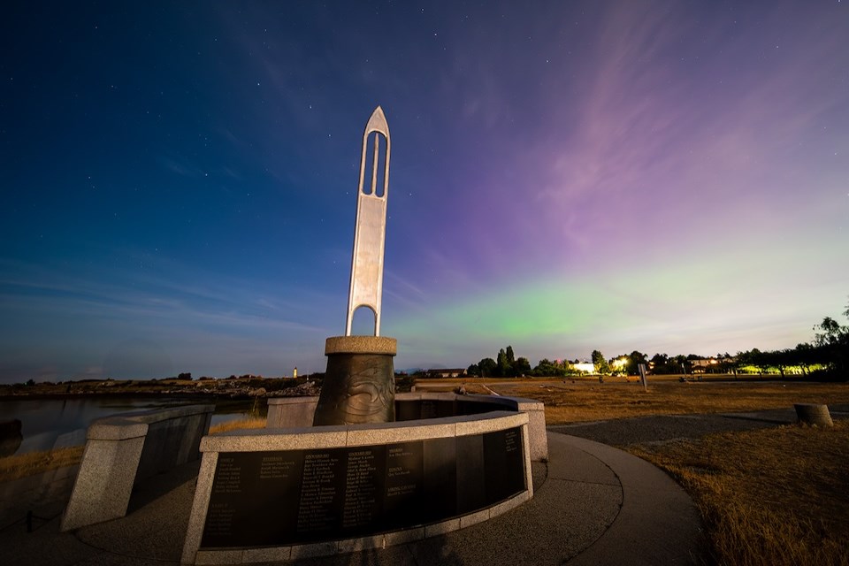A Metro Vancouver resident captured a dazzling view of the aurora borealis in Garry Point Park in Richmond on Friday, Aug. 8, 2025.