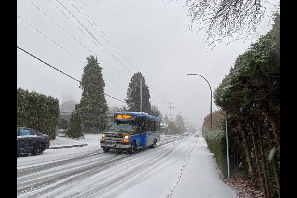 Environment Canada issued a snowfall warning for Metro Vancouver Tuesday (Nov. 29) morning several hours before the snow began falling. 