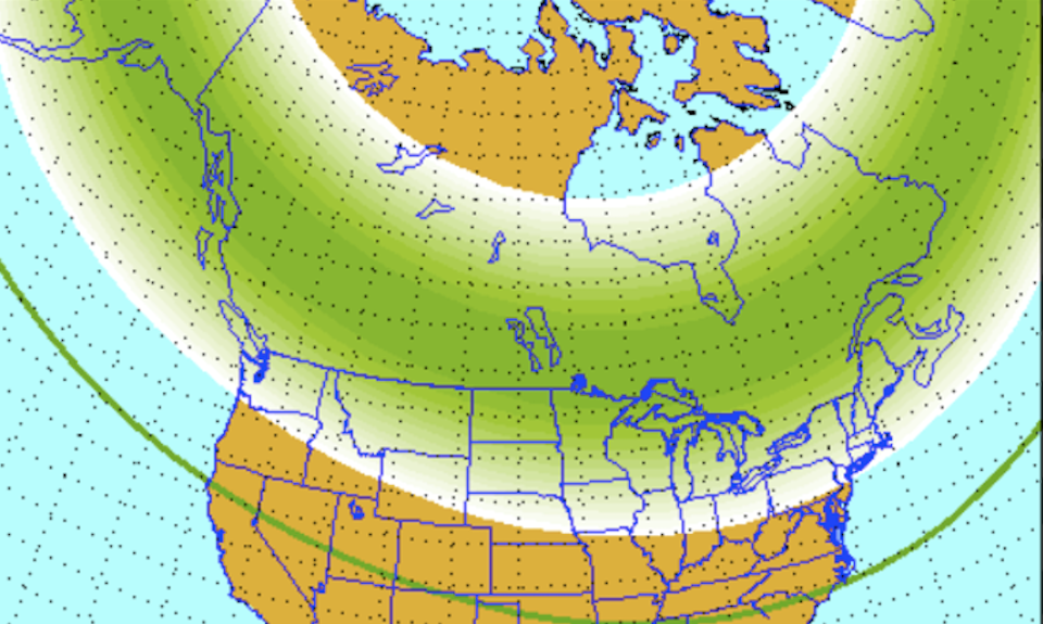 The Metro Vancouver weather forecast includes the possibility of showers but breaks in the clouds may allow locals to see the northern lights.