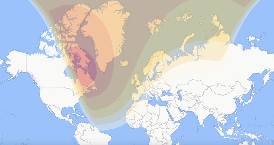 Regions around the world that will experience at least a partial eclipse include Europe, northern parts of Asia, North/West Africa, parts of North America, small parts of South America, and the Arctic, according to timeanddate.com.