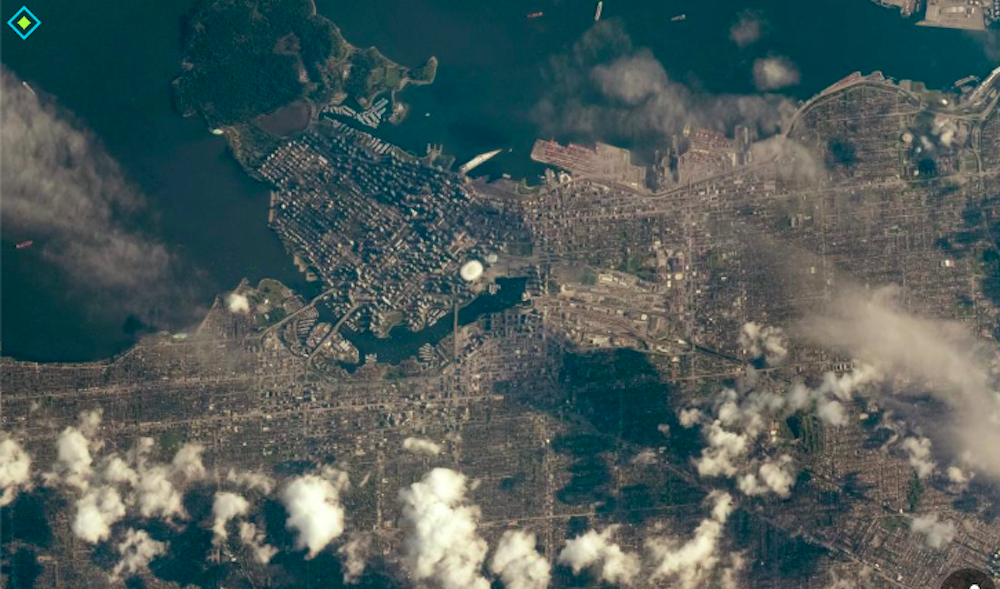 Ta interaktywna mapa umożliwia oglądanie Vancouver z kosmosu