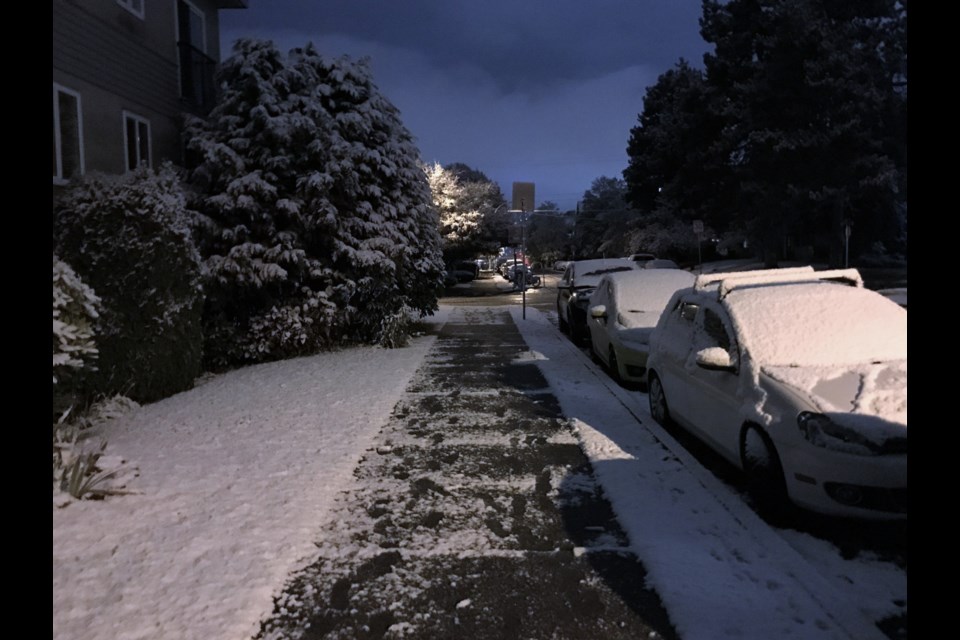 The snow stuck all over the city, including the streets of Fairview, the beaches of English Bay and the mountains of North Vancouver (that last one is not a surprise though).