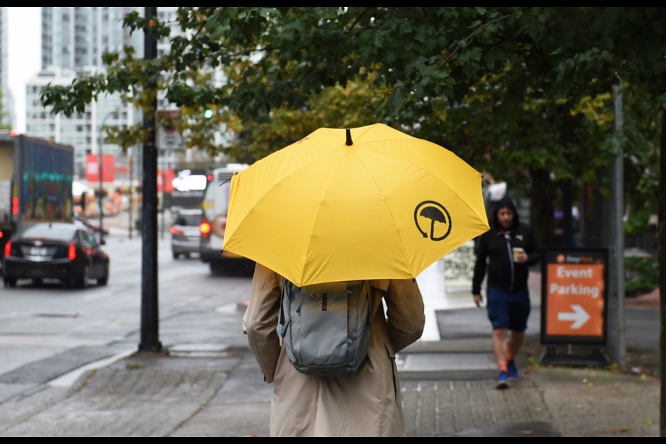 The rain is coming to Vancouver, and there's a chance for a thunderstorm.