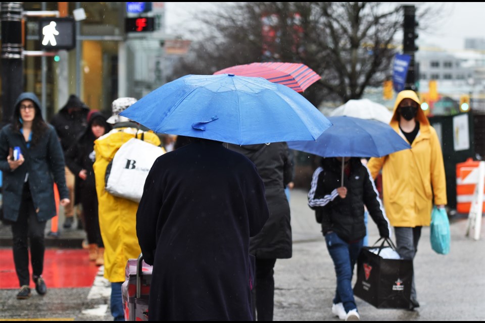 Rain is expected across Metro Vancouver starting Friday night, first with a system that will bring some heavy downpours, followed by an atmospheric river and higher-than-average temperatures.