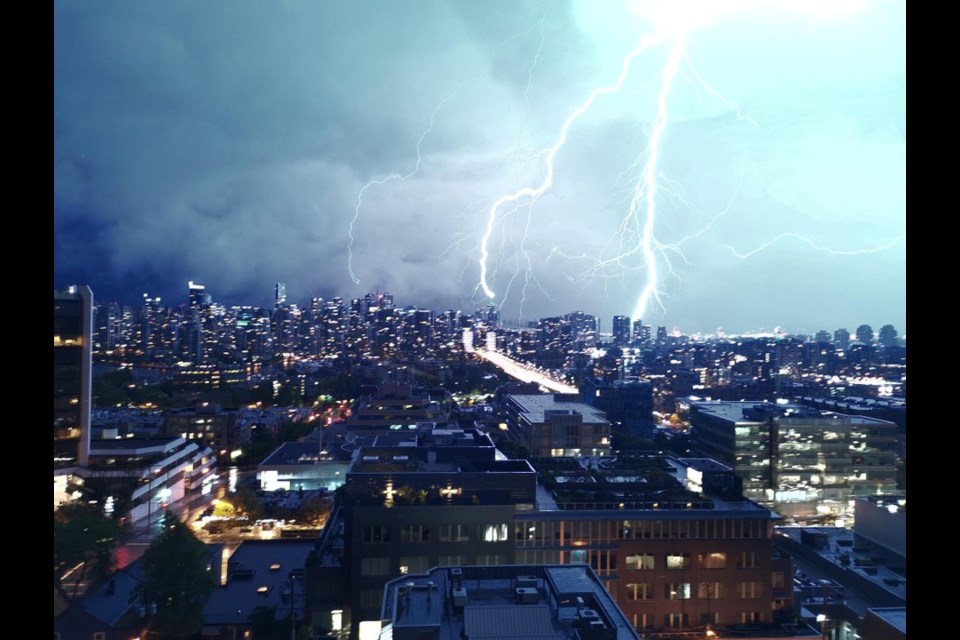 Last night's thunderstorm is behind several outages reported across the Lower Mainland.