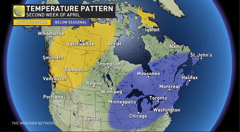 The Metro Vancouver weather forecast includes colder-than-average temperatures in April 2023, according to The Weather Network. 