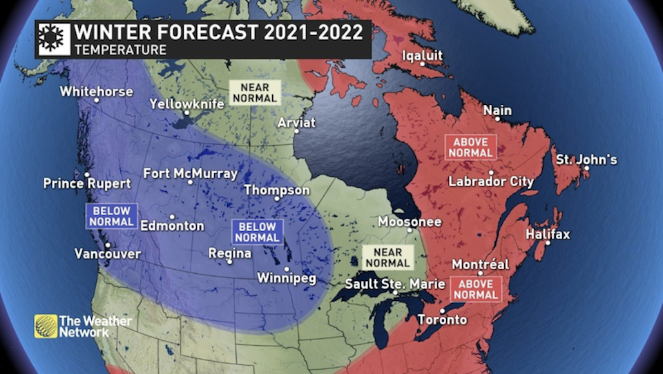 The Weather Network has released an updated Canada-wide winter 2021/2022 forecast that calls for a tumultuous temperature pattern in BC. 