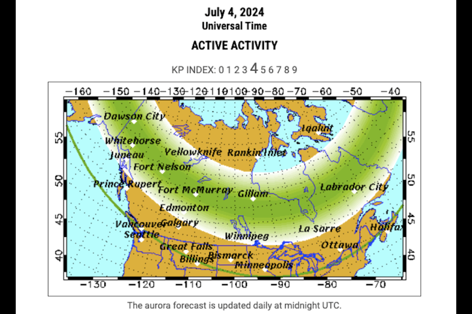 A third opportunity to view the lights is possible on Thursday, July 4 but they aren't expected to be as vibrant. Metro Vancouverites may spot the lights dancing low on the horizon but the glow isn't likely to reach Seattle.