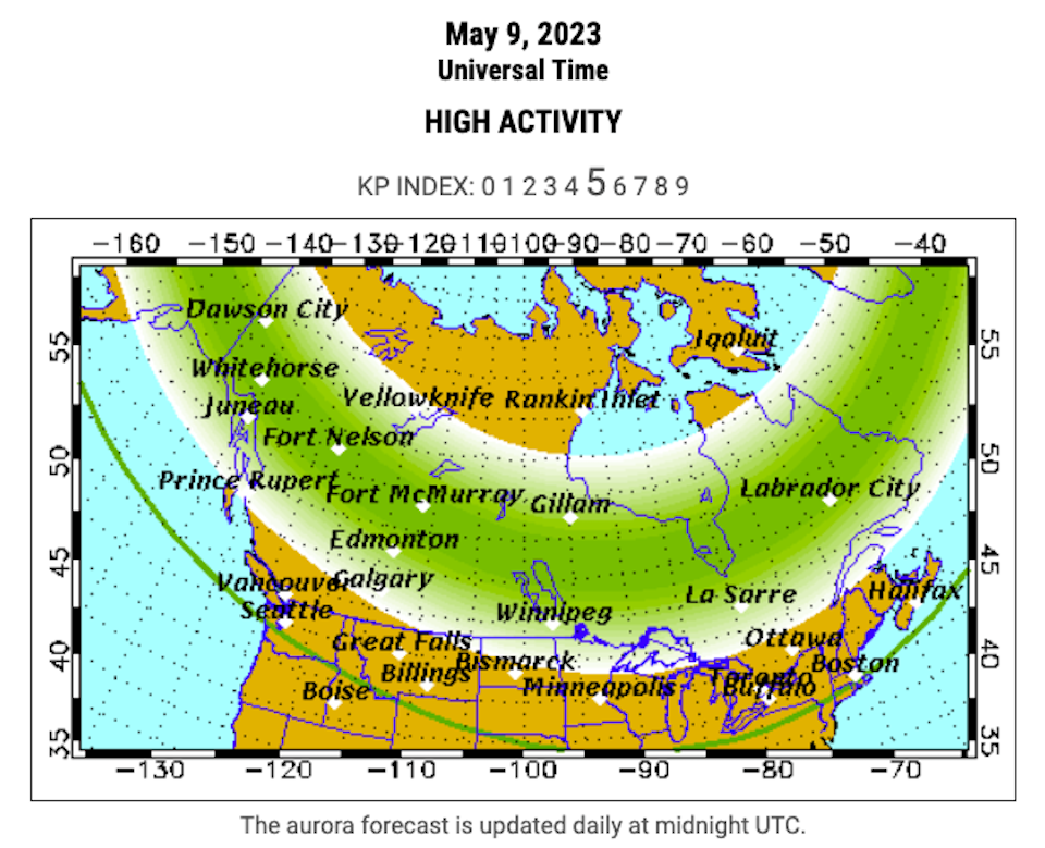 Tempo a Vancouver: le tempeste geomagnetiche creano l’aurora boreale