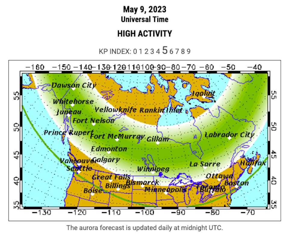 Clima en Vancouver: Tormentas geomagnéticas crean auroras boreales