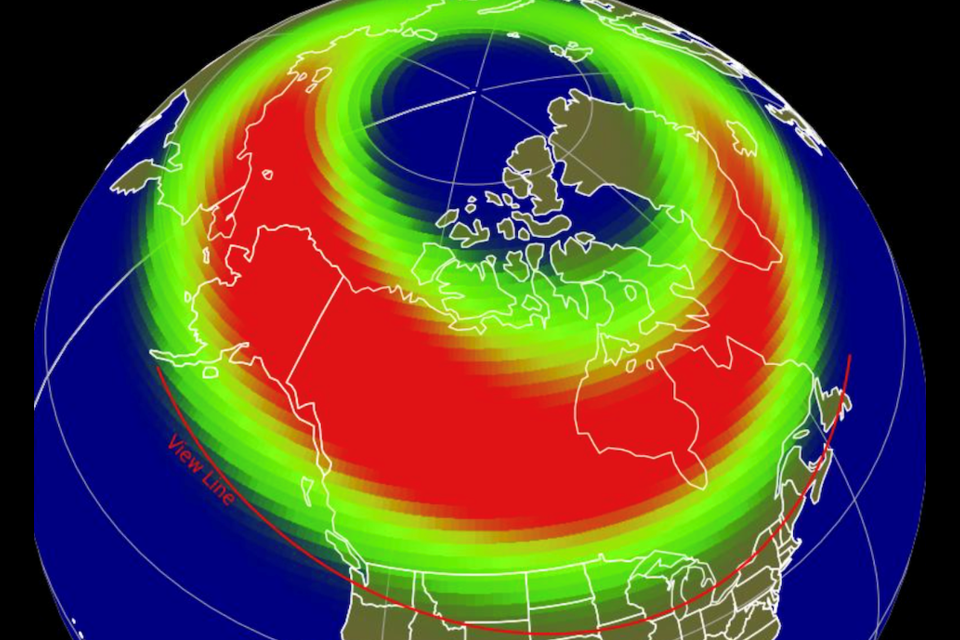 The Metro Vancouver weather forecast includes clear skies and sunshine for viewing the aurora borealis on Tue., Sept. 2, 2025. 