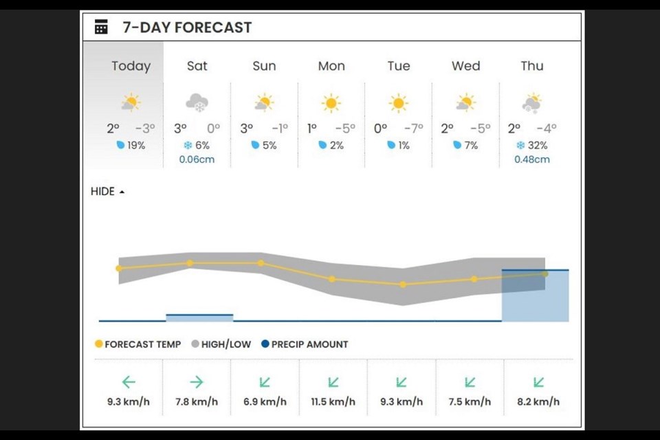 Vancouver may experience daily highs of 3 or 4 C the weekend of Feb. 8-9, 2025.