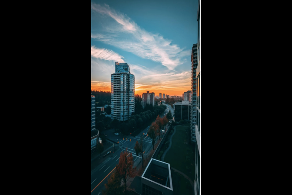 A view of the sunset in Metro Vancouver.