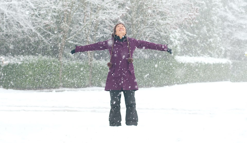 woman-snowfall-vancouver-weather
