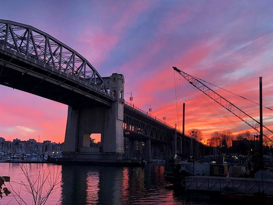 winter sunset vancouver